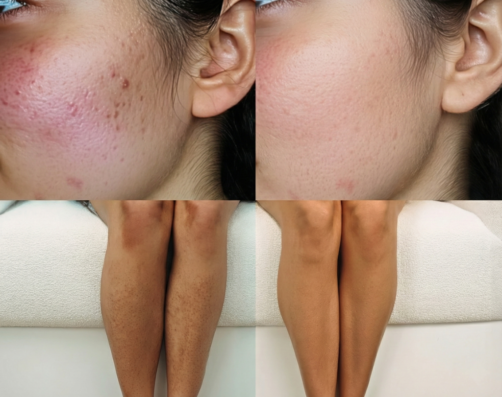 African sponge before and after